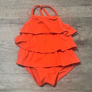 Carter’s Infant Girl Orange Ruffle One Piece Swimsuit Size 6M
